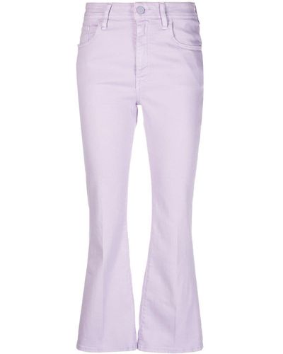 Jacob Cohen Victoria Logo-embroidered Cropped Flared Jeans - Purple