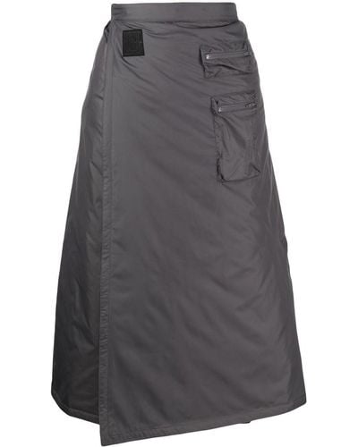 Goen.J Wrap-effect Quilted Midi Skirt - Black