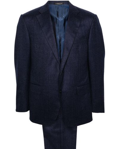 Corneliani Single-breasted Virgin Wool Suit - Blauw