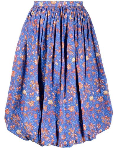 Patou Falda con estampado floral Indiennes - Azul