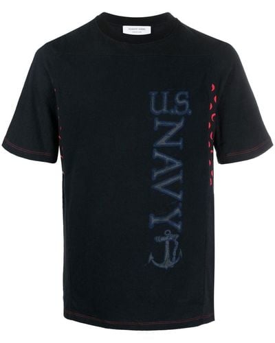 Marine Serre Logo-panel T-shirt - Black