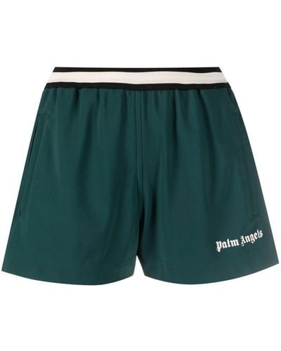 Palm Angels Logo-print Track Shorts - Green