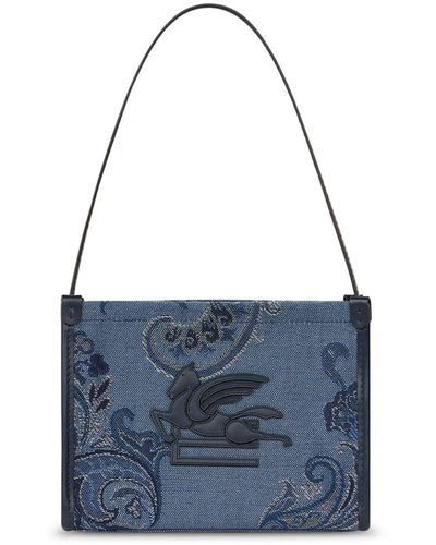 Etro Paisley-jacquard denim mini bag - Blau