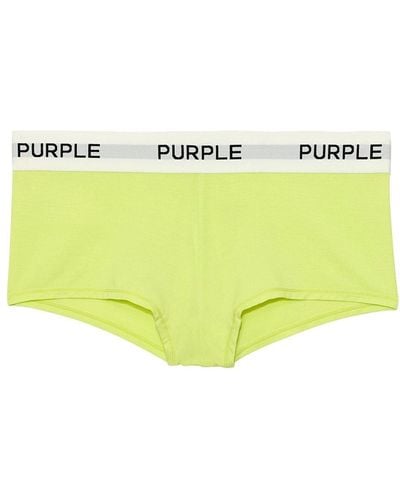 Purple Brand Logo-tape Cotton Briefs - Yellow