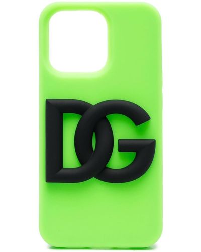 Dolce & Gabbana Raised-logo Iphone 13 Pro Max Cover - Green