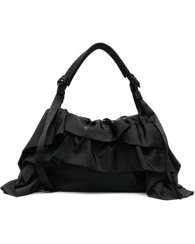 Simone Rocha Large Ruffled Shoulder Bag - Black
