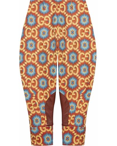 Gucci GG Kaleidoscope Equestrian-inspired Pants - Blue