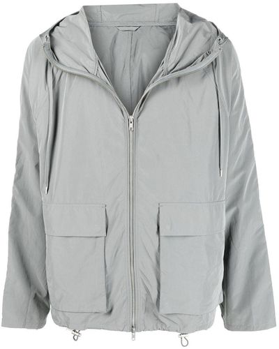 Filippa K Drawstring-hooded Zipped Jacket - Gray