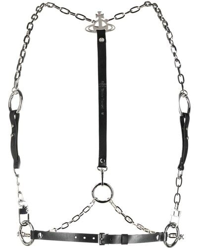 Vivienne Westwood Orb-plaque Leather Belt - White