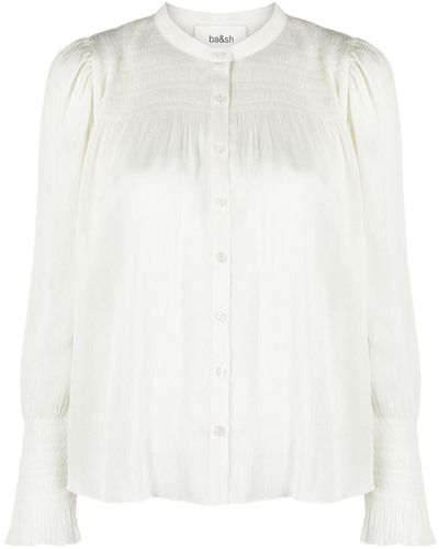 Ba&sh Round-neck Long-sleeve Blouse - White