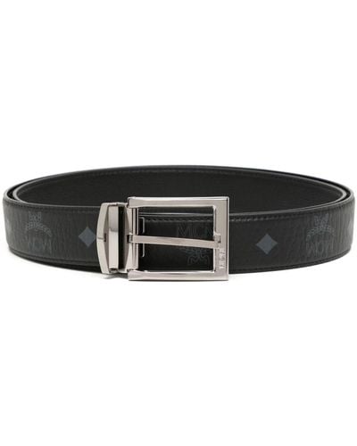 MCM Aren Reversible Leather Belt - Black