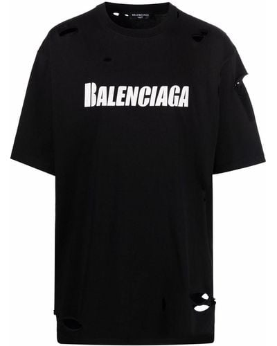 Balenciaga Boxy Logo Print T-shirt - Black