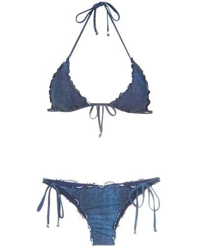 Amir Slama Denim Bikini Set - Blue