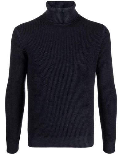 Dell'Oglio Roll Neck Merino Sweater - Blue