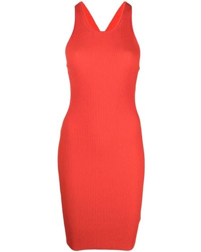 Iceberg Cut-out Ribbed-knit Dress - Red