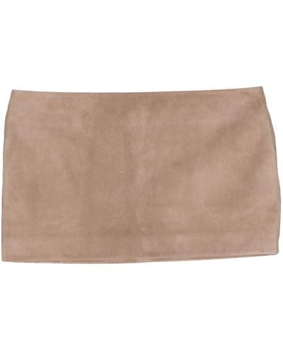 Magda Butrym Low-rise Suede Miniskirt - Natural