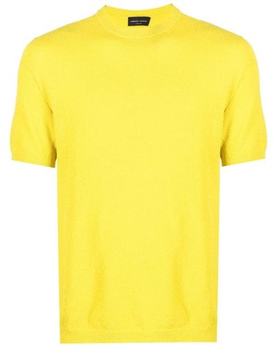 Roberto Collina Gebreid T-shirt - Geel