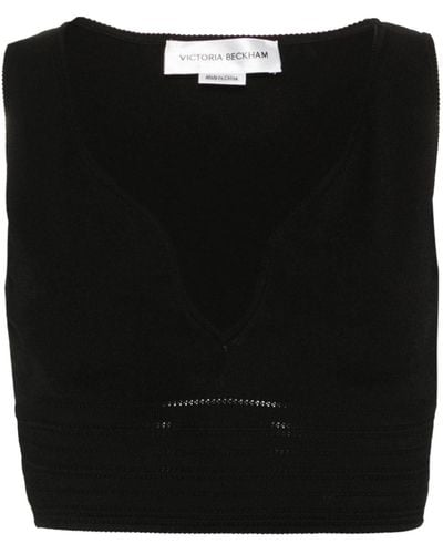 Victoria Beckham Sweetheart-neck Cropped Top - Black