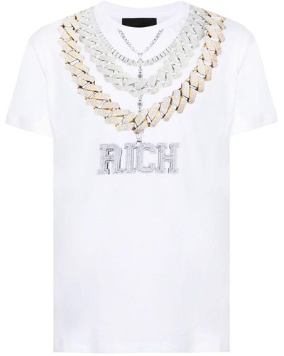 John Richmond Jewelry-print cotton T-shirt - Weiß