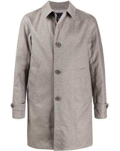 Herno Single-breasted Linen Coat - Grey