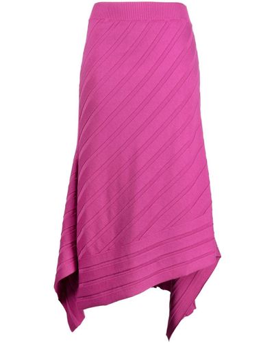 Stella McCartney Asymmetric-hem Knitted Skirt - Pink