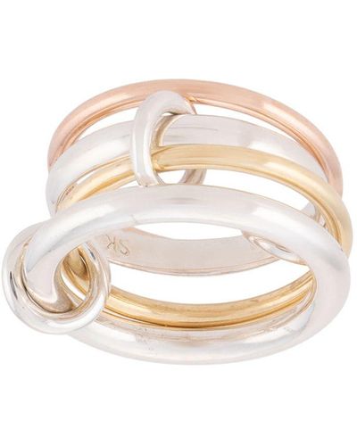Spinelli Kilcollin 18kt Rose Gold, 18kt Yellow Gold And 925 Sterling Silver Hyacinth 4-linked Ring - White