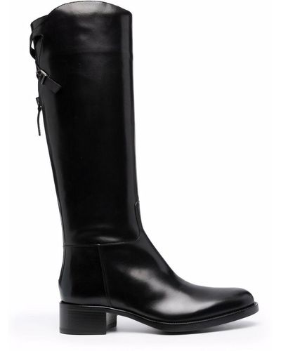 Sartore Rear-zip Knee Length Boots - Black