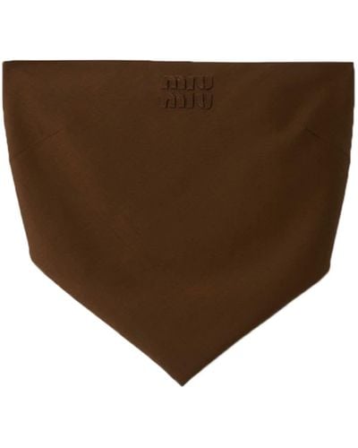 Miu Miu Logo-appliqué Handkerchief Top - Brown