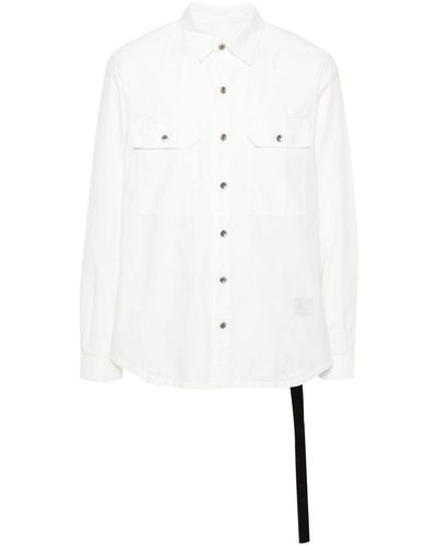 Rick Owens Long-sleeve Cotton Shirt - White