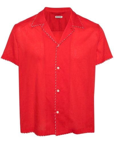 Bode Monday Hemd mit Ziernaht - Rot