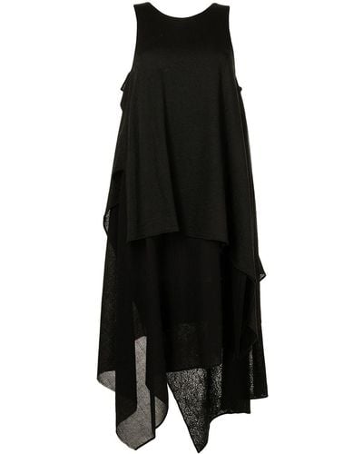 Forme D'expression Layered-detail Asymmetric Dress - Black