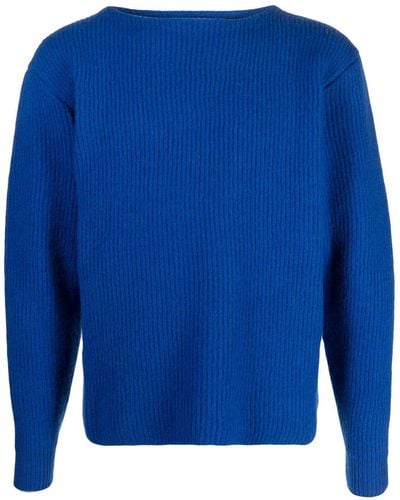 AURALEE Ribbed-knit Wool Sweater - Blue