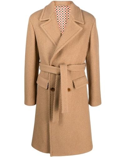 Etro Double-breasted Belted Coat - Natural