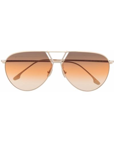 Victoria Beckham Vb208s Pilot-frame Sunglasses - Metallic