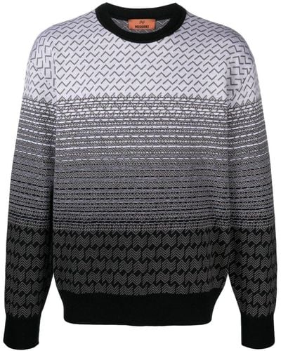Missoni Chevron-knit Jacquard Sweater - Gray