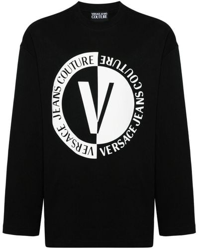 Versace Logo-print Cotton Sweatshirt - Black