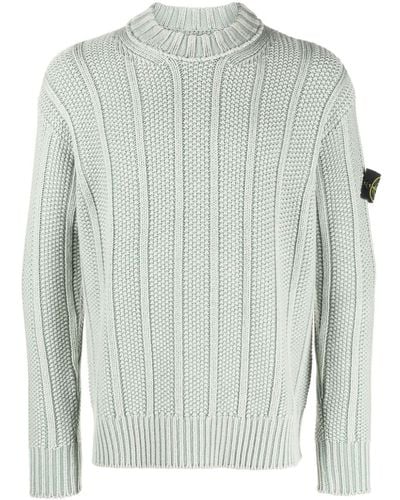 Stone Island Virgin Wool Tricot-knit Sweater - Grey