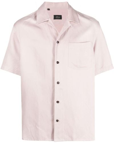 Brioni Overhemd Met Korte Mouwen - Roze