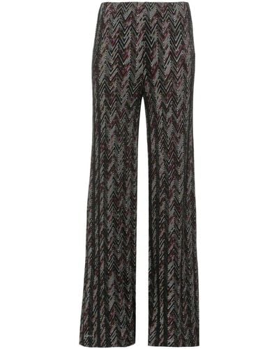 Missoni Zigzag-woven Wool-blend Trousers - Grey