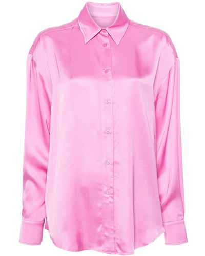 Chiara Ferragni Long-sleeves Satin Shirt - ピンク