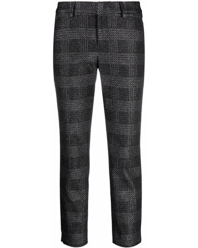 PT01 Checked Cropped Trousers - Black