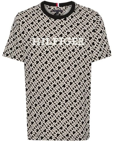 Tommy Hilfiger T-shirt en coton à motif monogrammé - Noir
