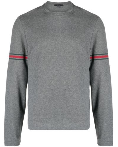 Gucci Langarmshirt mit Streifendetail - Grau