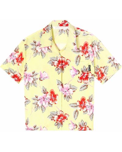Palm Angels Hibiscus-print Short Sleeve Shirt - Multicolour