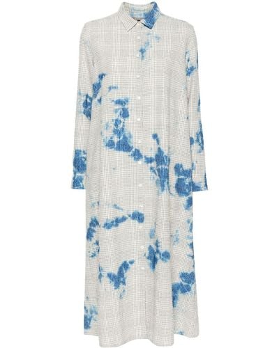 Suzusan Midi-jurk Met Tie-dye Print - Blauw