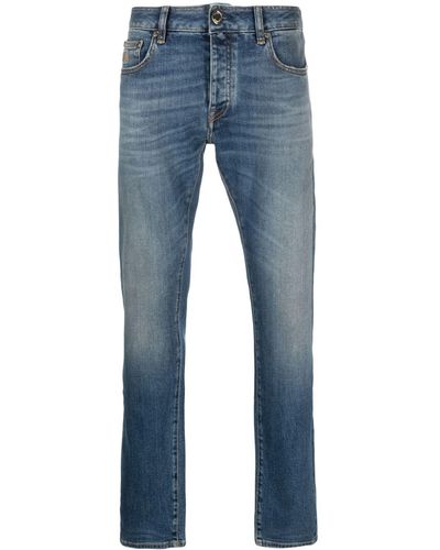 Moorer Jeans Met Stonewashed-effect - Blauw