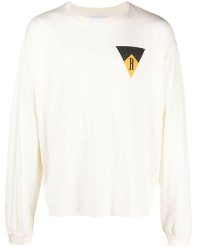 Rhude Blood And Mud Logo-print Cotton Sweater - White