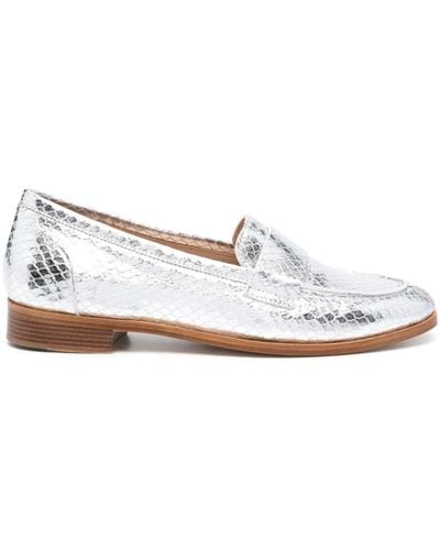 P.A.R.O.S.H. Snake-effect Loafers - White