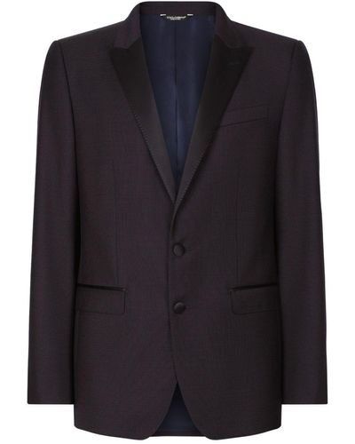 Dolce & Gabbana Contrasting Lapels Two-piece Suit - Black
