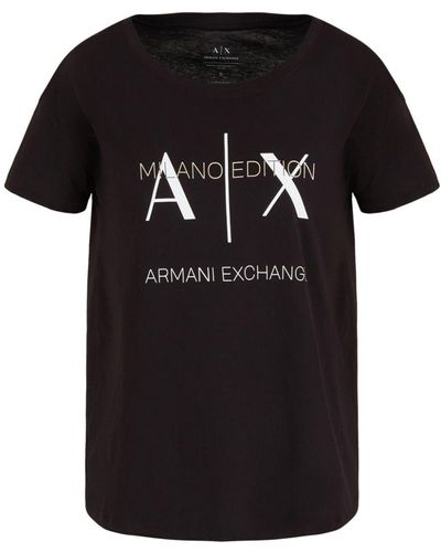 Armani Exchange T-shirt con stampa - Nero